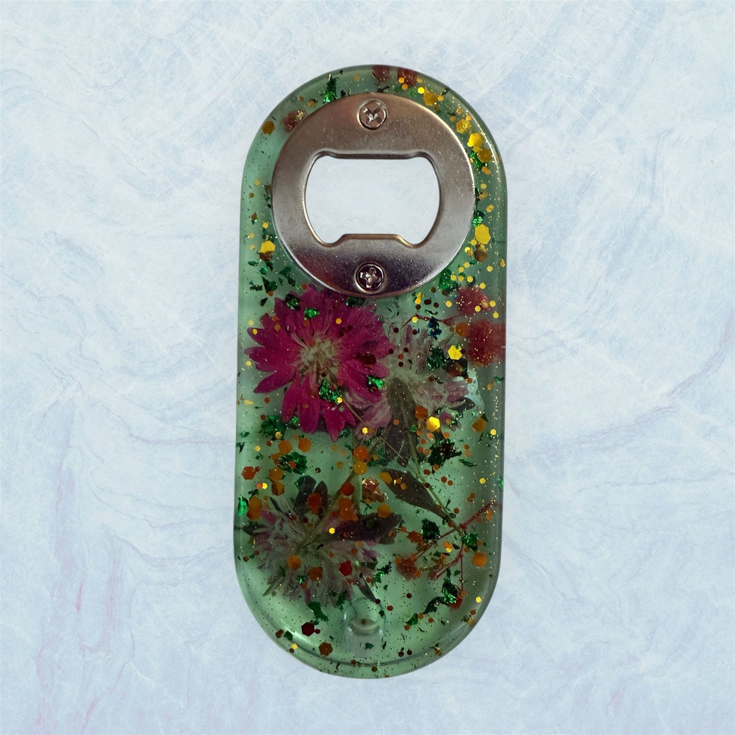 "Floral Bloom" – Resin Bottle Opener / "Fioritura" – Apribottiglie in Resina