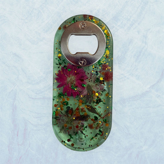 "Floral Bloom" – Resin Bottle Opener / "Fioritura" – Apribottiglie in Resina